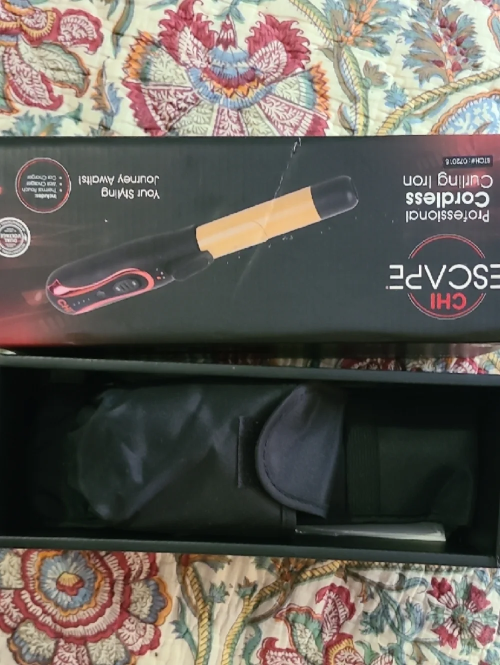CHI Escape Professional Cordless Curling Iron - Black & Gold